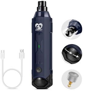 Casfuy 6 Speed Professional Pet Nail Grinder Blue Open Box Rechargeable Electric